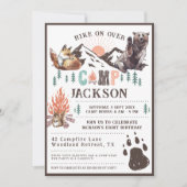 Camping Rustikales Camp Geburtstag Einladung (Vorderseite)