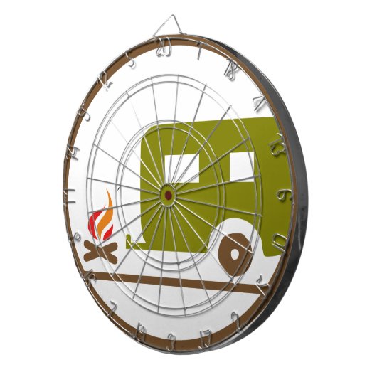 Camping RV-Anhänger und -lagerfeuer Dartscheibe (Vorderseite rechts)