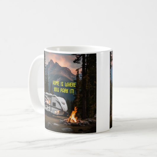 Camping-RV-Anhänger-Zuhause - Kostenvoranschlag Kaffeetasse (Vorderseite Links)