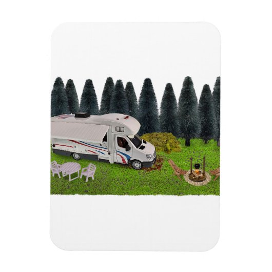 Camping RV im Forest Camping Spot Magnet (Vertikal)