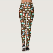 Camping RV Retro Camper Brown Muster Leggings (Rückseite)