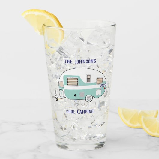Camping RV Trailer Camper Bier Pint Trinken Glas (Vorderseite Ice)