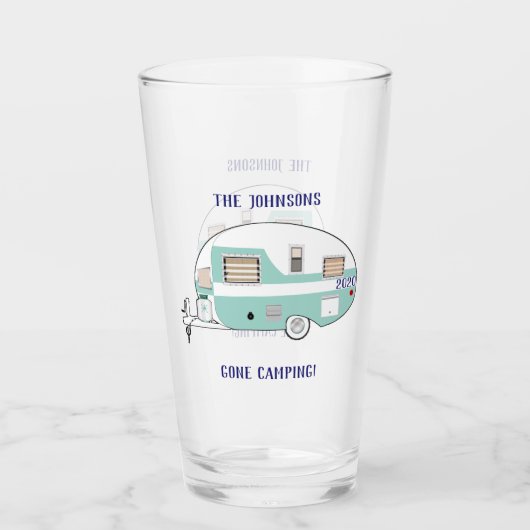 Camping RV Trailer Camper Bier Pint Trinken Glas (Vorderseite)