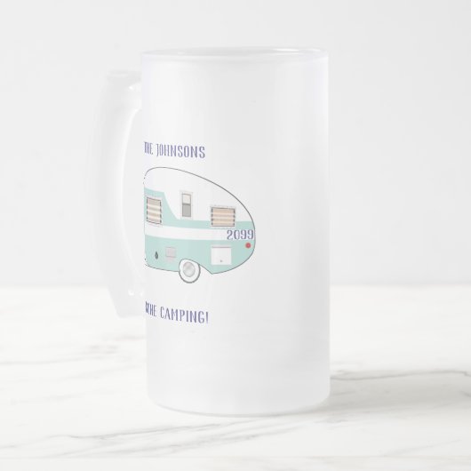 Camping RV Trailer Camper Mattglas Bierglas (Vorderseite Links)