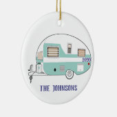 Camping RV Trailer Campingplatz Runde Weihnachten Keramik Ornament (Rechts)