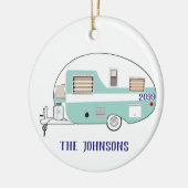 Camping RV Trailer Campingplatz Runde Weihnachten Keramik Ornament (Links)