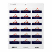 Camping Santa Kayaking Weihnachten Adressaufkleber (Vorne)