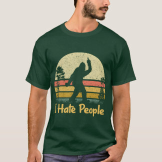 Camping Sasquatch Mittelfinger Ich hasse Retro T-Shirt