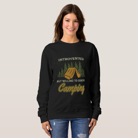 Camping saying with camping tent for introvert cam sweatshirt (Vorne ganz)