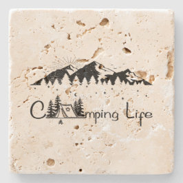 Camping Scene  Steinuntersetzer