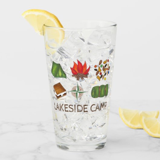 CAMPING Schlafsack Tent Fire S'mores Camp Glas (Vorderseite Ice)