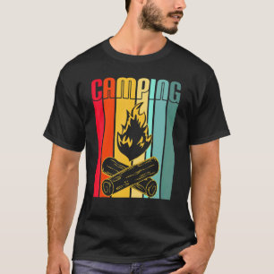 Camping Scout Lagerfeuer Retro Gestreift Vintage W T-Shirt