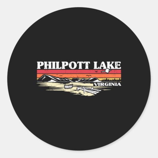 Camping Seebad Philpott Lak Runder Aufkleber (Vorderseite)