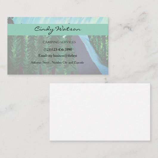 camping services editable card visitenkarte (Vorne/Hinten)