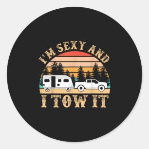 Camping Shirt Camping Rv Im Y und ich zog es Rv Ca Runder Aufkleber