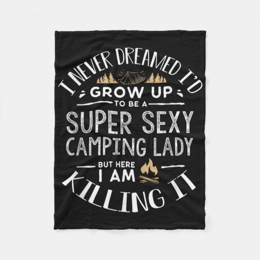 Camping Shirt Ehefrau Camper Rv Camping Vacatio Fleecedecke (Vorderseite)