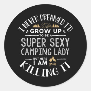 Camping-Shirt Frauen Ehefrau Camper Rv Camping Url Runder Aufkleber