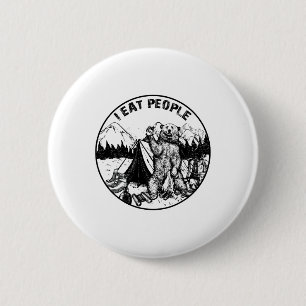 Camping-Shirt Wandern Ich hasse Menschen Ich esse Button