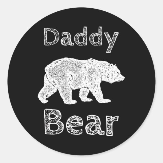Camping Shirts für Männer Funny Daddy Bear T Shirt Runder Aufkleber (Vorderseite)