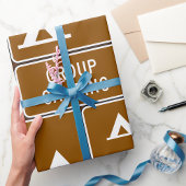 Camping-Signatur Geschenkpapier