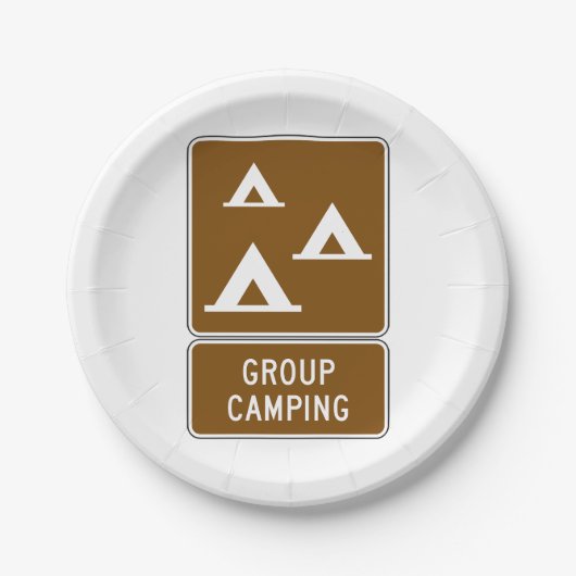 Camping-Signatur Pappteller (Vorderseite)