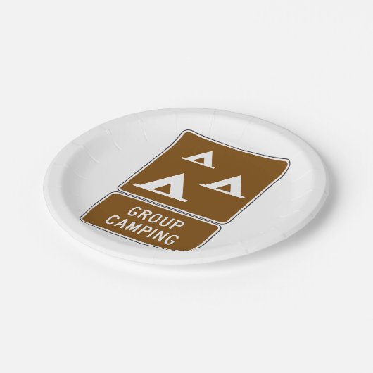 Camping-Signatur Pappteller (Schrägansicht)