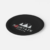 Camping-Silhouetten Pappteller (Schrägansicht)