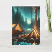 Camping-Site mit Hübschen Leuchten | Geburtstag Karte (Vorderseite)