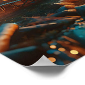 Camping-Site mit Hübschen Leuchten Poster (Ecke)