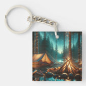 Camping-Site mit Hübschen Leuchten Schlüsselanhänger (Vorderseite)