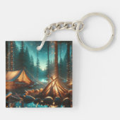 Camping-Site mit Hübschen Leuchten Schlüsselanhänger (Rückseite)