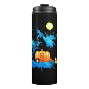 Camping Skeleton Halloween Thermosbecher