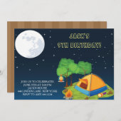 Camping Sleepover Geburtstagsparty Einladungen (Vorne/Hinten)