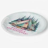 Camping Sleepover Geburtstagsparty Pappteller (Schrägansicht)