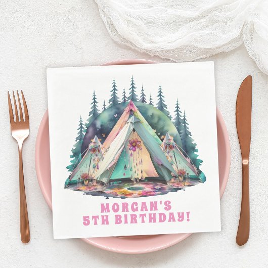 Camping Sleepover Geburtstagsparty Serviette