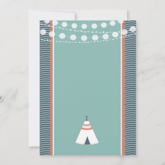 Camping Sleepover Junge Geburtstag Einladung (Rückseite)