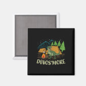 Camping S'more Dinosaur Lover Funny Dinosaur Campi Magnet (Vorderseite/Rückseite)