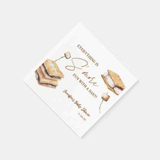 Camping Smore Fun Baby Dusche Serviette (Ecke)