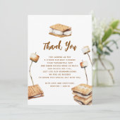 Camping S'more Fun Baby Shower Dankeskarte (Stehend Vorderseite)