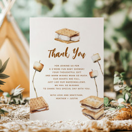 Camping S'more Fun Baby Shower Dankeskarte