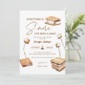 Camping S'more Fun Baby Shower Einladung (Stehend Vorderseite)