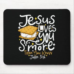 Camping Smore Jesus liebt dich John Bibelvers Chr Mousepad