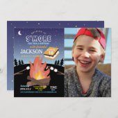 Camping S'More Party Camp Fire Foto Einladung (Vorne/Hinten)