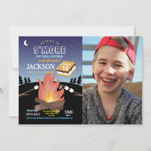 Camping S'More Party Camp Fire Foto Einladung