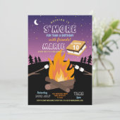 Camping S'More Party Camp Fire Girls Einladung (Stehend Vorderseite)