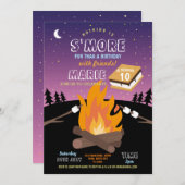 Camping S'More Party Camp Fire Girls Einladung (Vorne/Hinten)