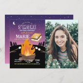 Camping S'More Party Camp Fire Girls Foto Einladung (Vorne/Hinten)