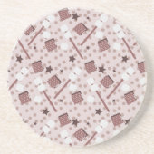 Camping Smores Marshmallows Biscuits Campfire Rosa Getränkeuntersetzer (Vorne)