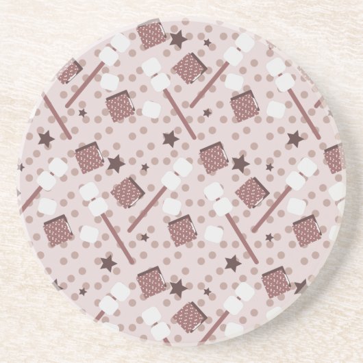 Camping Smores Marshmallows Biscuits Campfire Rosa Getränkeuntersetzer (Vorne)