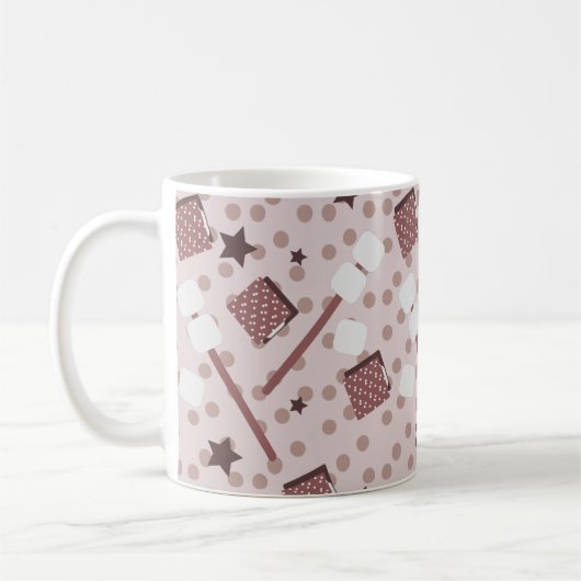 Camping Smores Marshmallows Biscuits Campfire Rosa Kaffeetasse (Links)